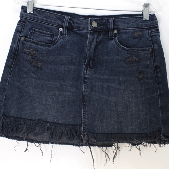 BLANK NYC Denim Mini Skirt Jean Mini Short Skirt Distressed Raw Frayed 26 US 4 - Picture 2 of 7